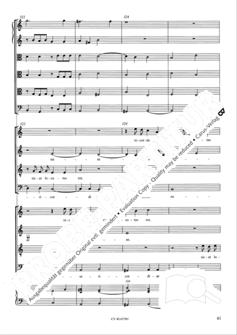 Magnificat a 8 voci con 6 vel 10 istromenti 4-Part scores gallery preview page 37