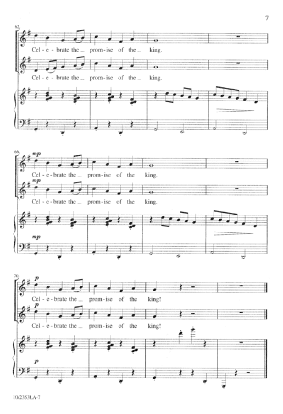 Celebrate the Promise Celebrate the Promise Unison Choir scores gallery preview page 7