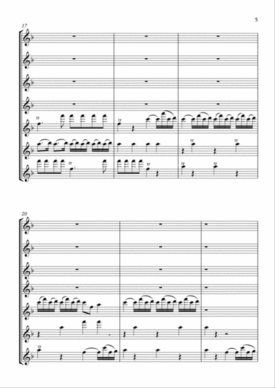 SPRING from THE SEASONS for 7 flutes - VIVALDI Woodwind Ensemble scores gallery preview page 5