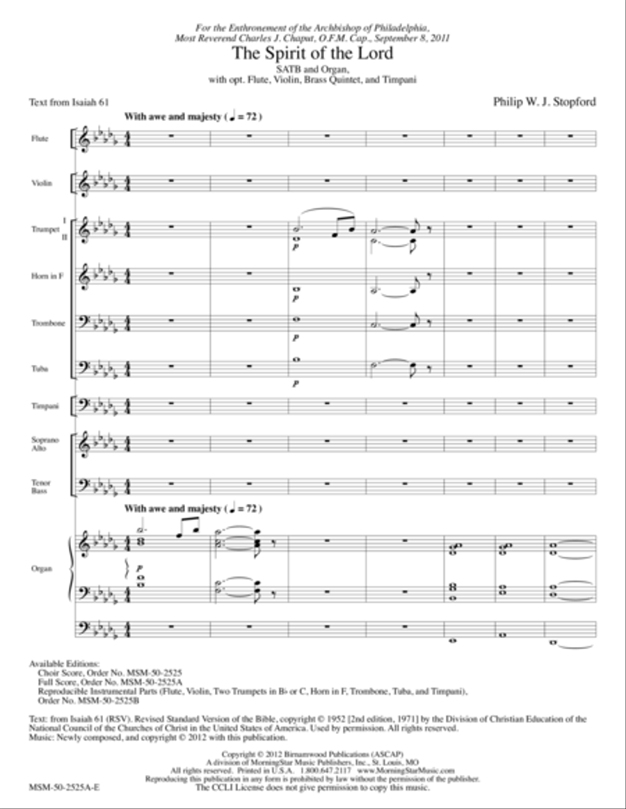 The Spirit of the Lord Choir scores gallery preview page 1