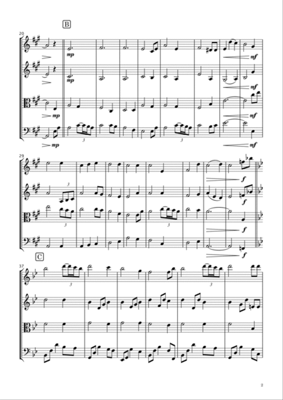 Amazing Grace String Quartet scores gallery preview page 2