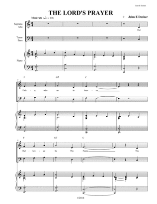 The Lord's Prayer (Our Father Who Art In Heaven) SATB with Piano Accompaniment