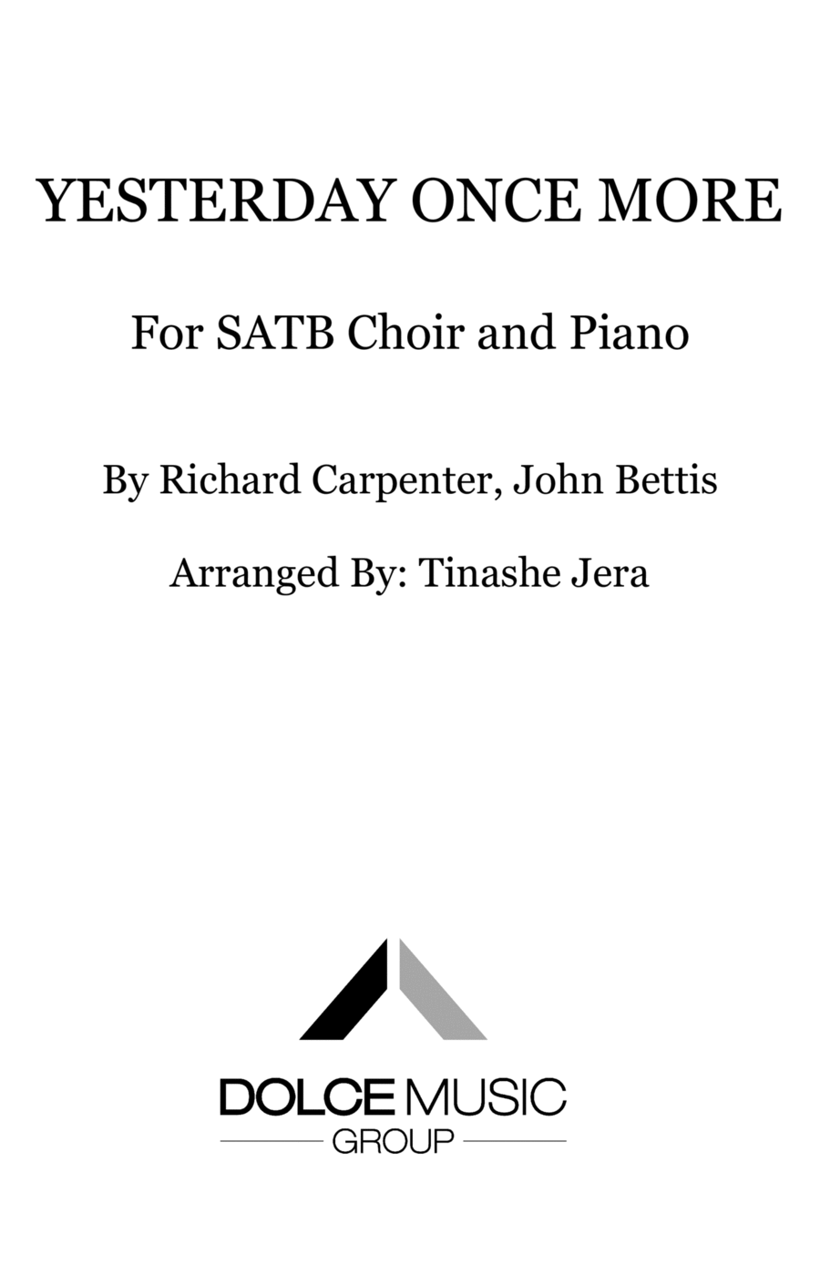 Yesterday Once More 4-Part scores gallery preview page 1
