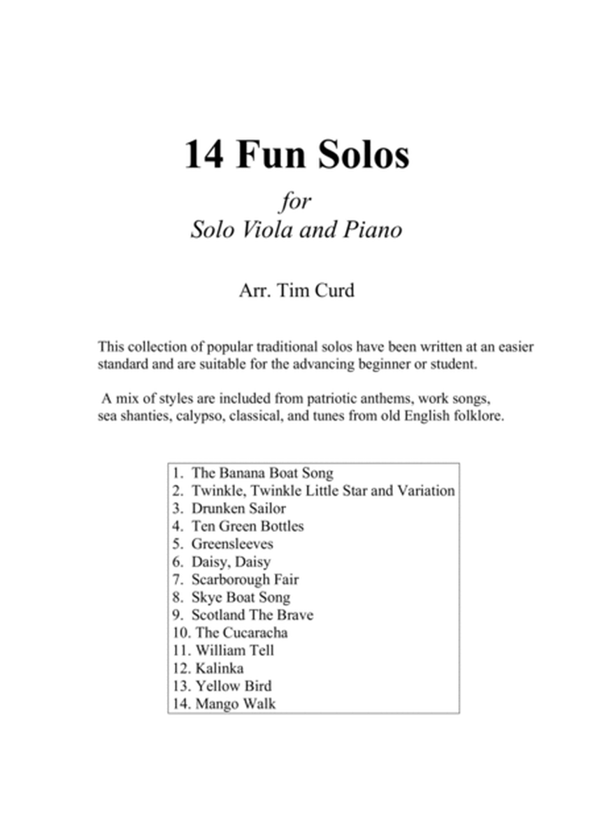 14 Fun Solos for Viola and Piano image number null