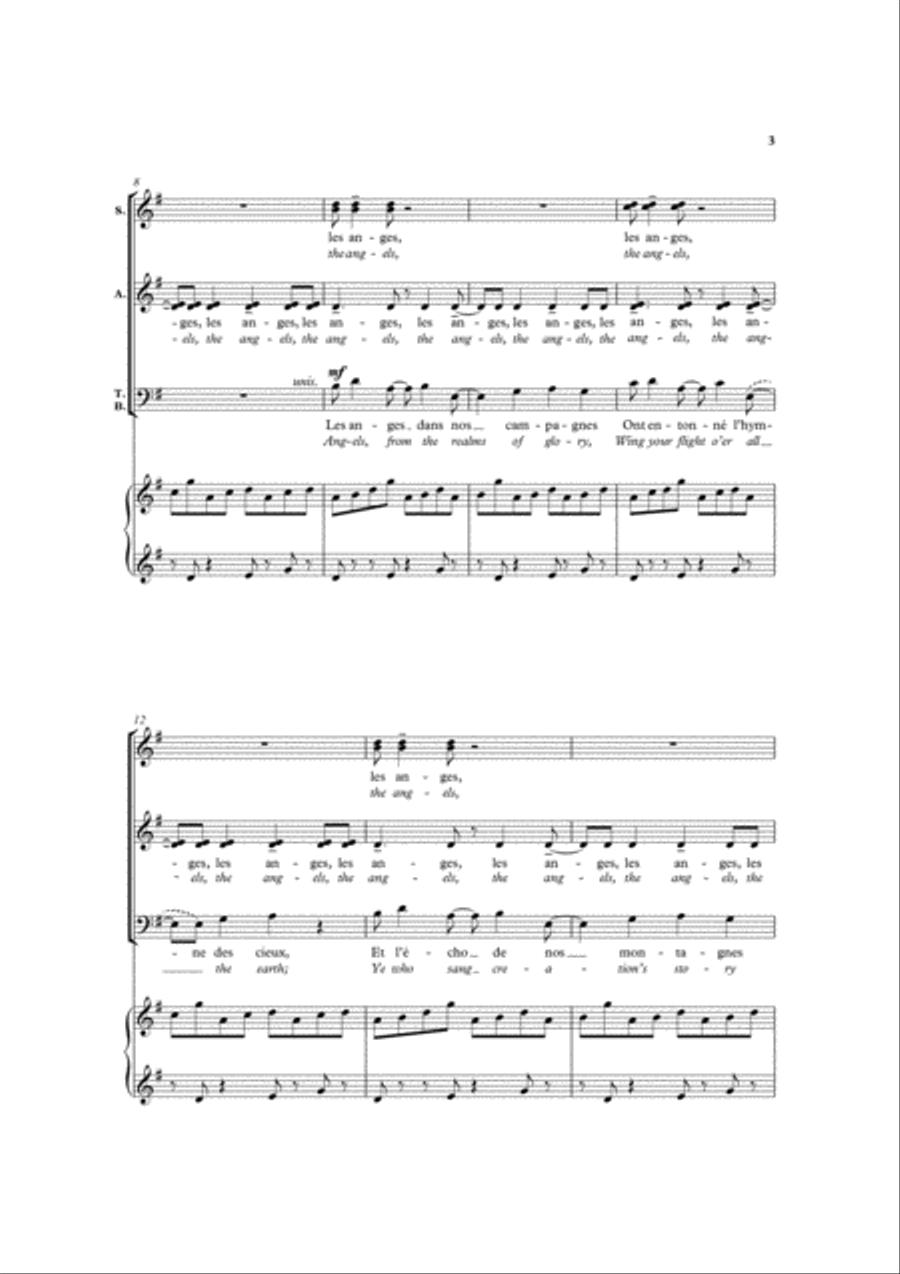 Les anges dans nos campagnes (Angels from the realms of glory) Divisi scores gallery preview page 3