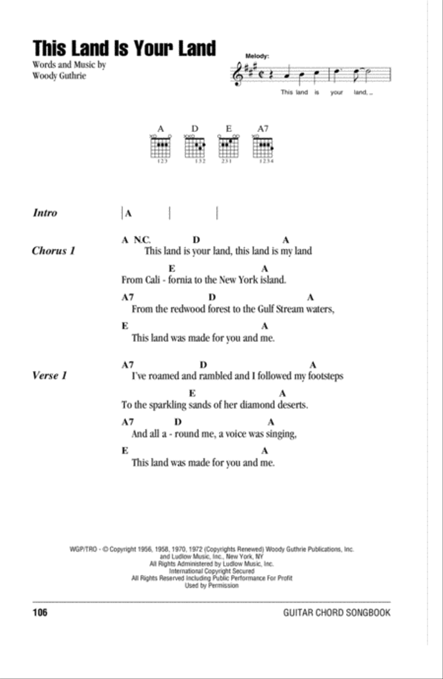 This Land Is Your Land This Land Is Your Land Acoustic Guitar scores gallery preview page 1