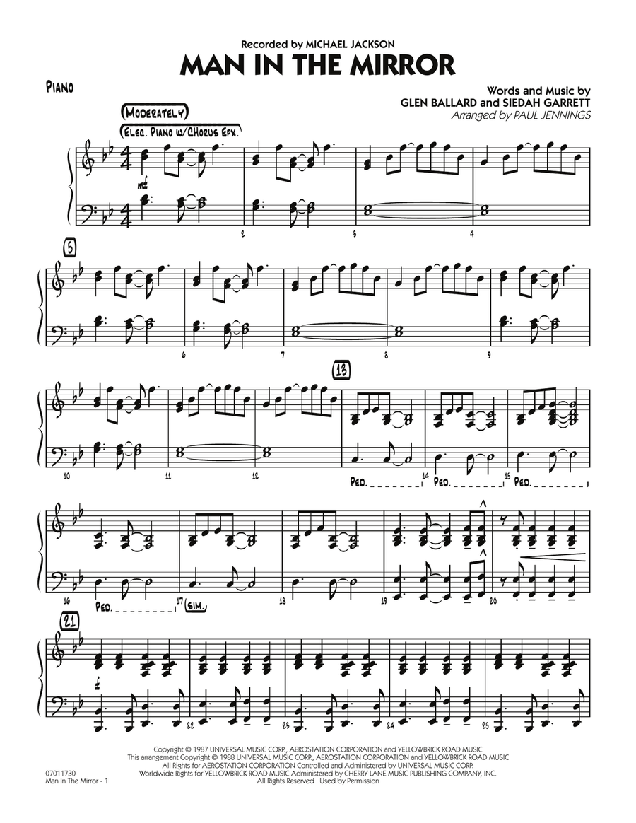 Man In The Mirror - Piano Jazz Ensemble scores gallery preview page 1