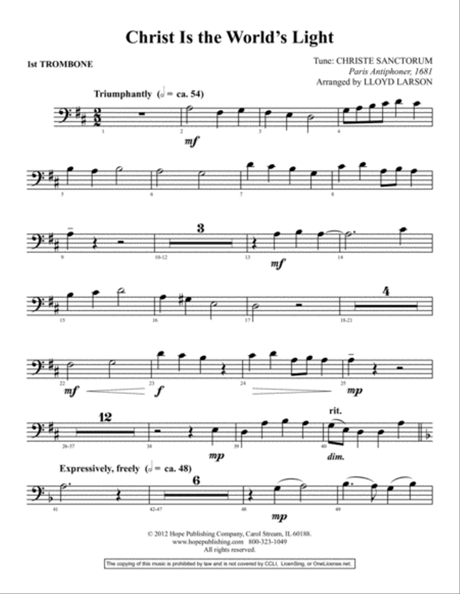 Christ Is the World's Light Choir scores gallery preview page 21
