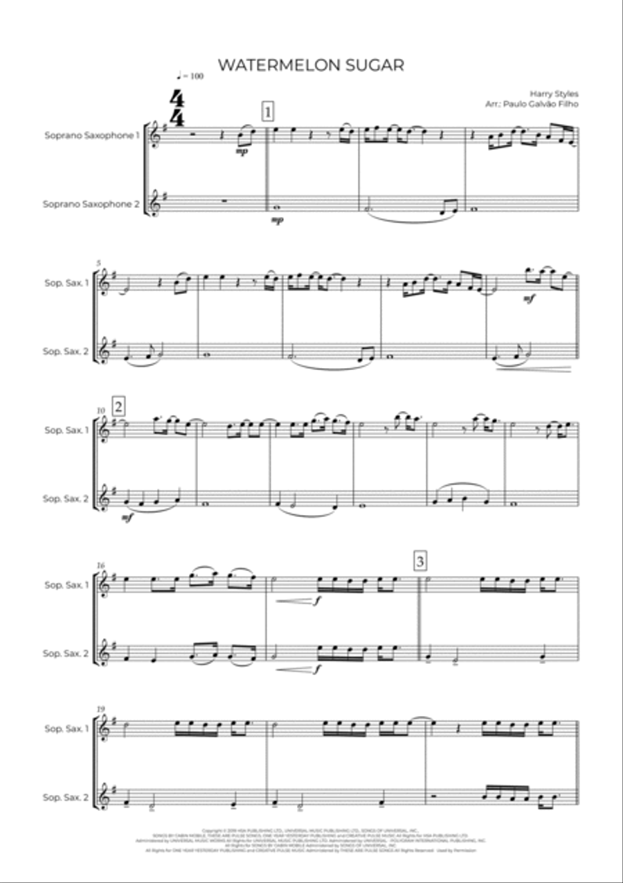 Watermelon Sugar Watermelon Sugar Woodwind Duet scores gallery preview page 2
