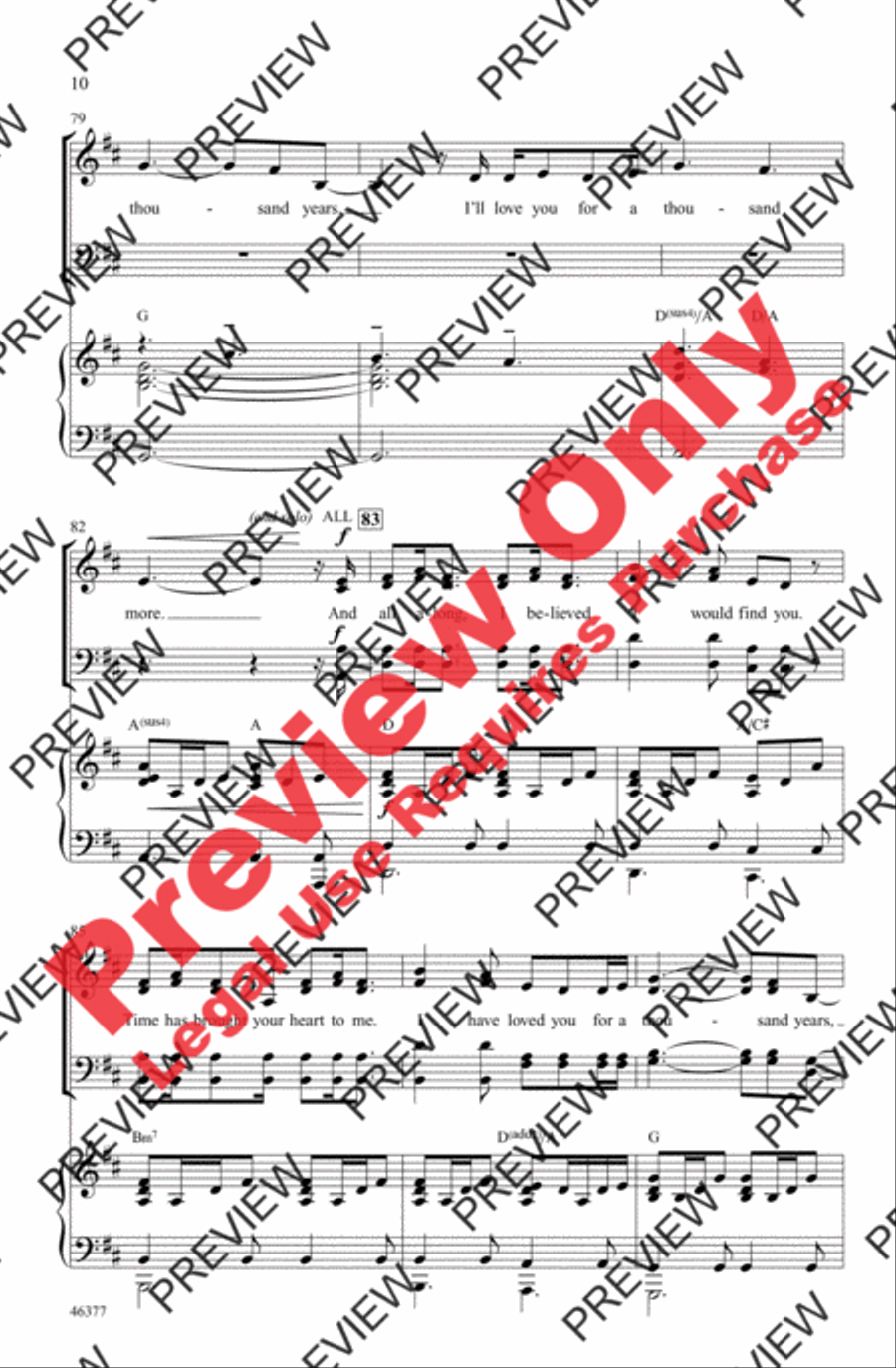 A Thousand Years A Thousand Years 4-Part scores gallery preview page 10