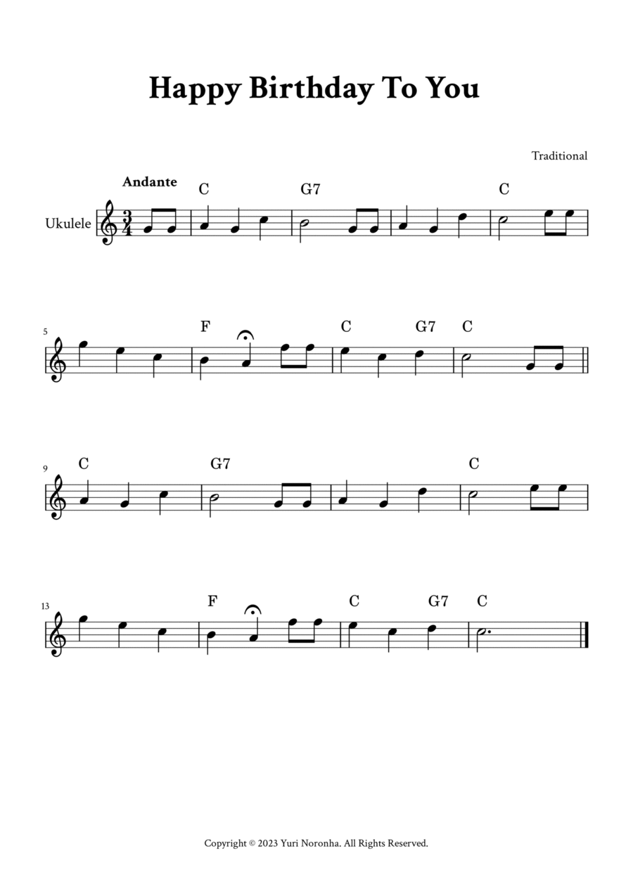 26+ Happy Birthday Ukulele Tablature