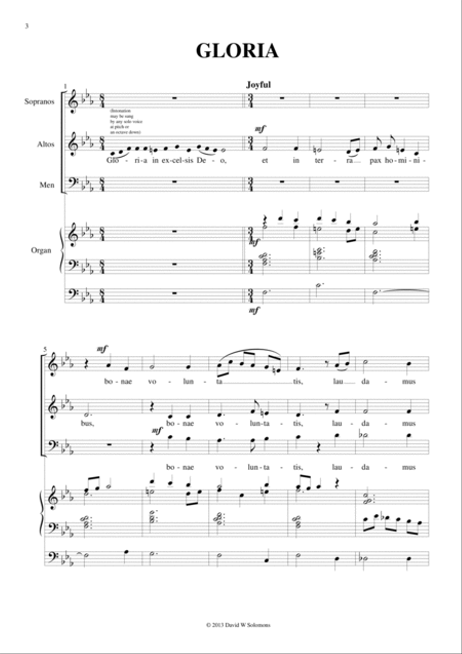 Mass for mixed choir and organ SA scores gallery preview page 3