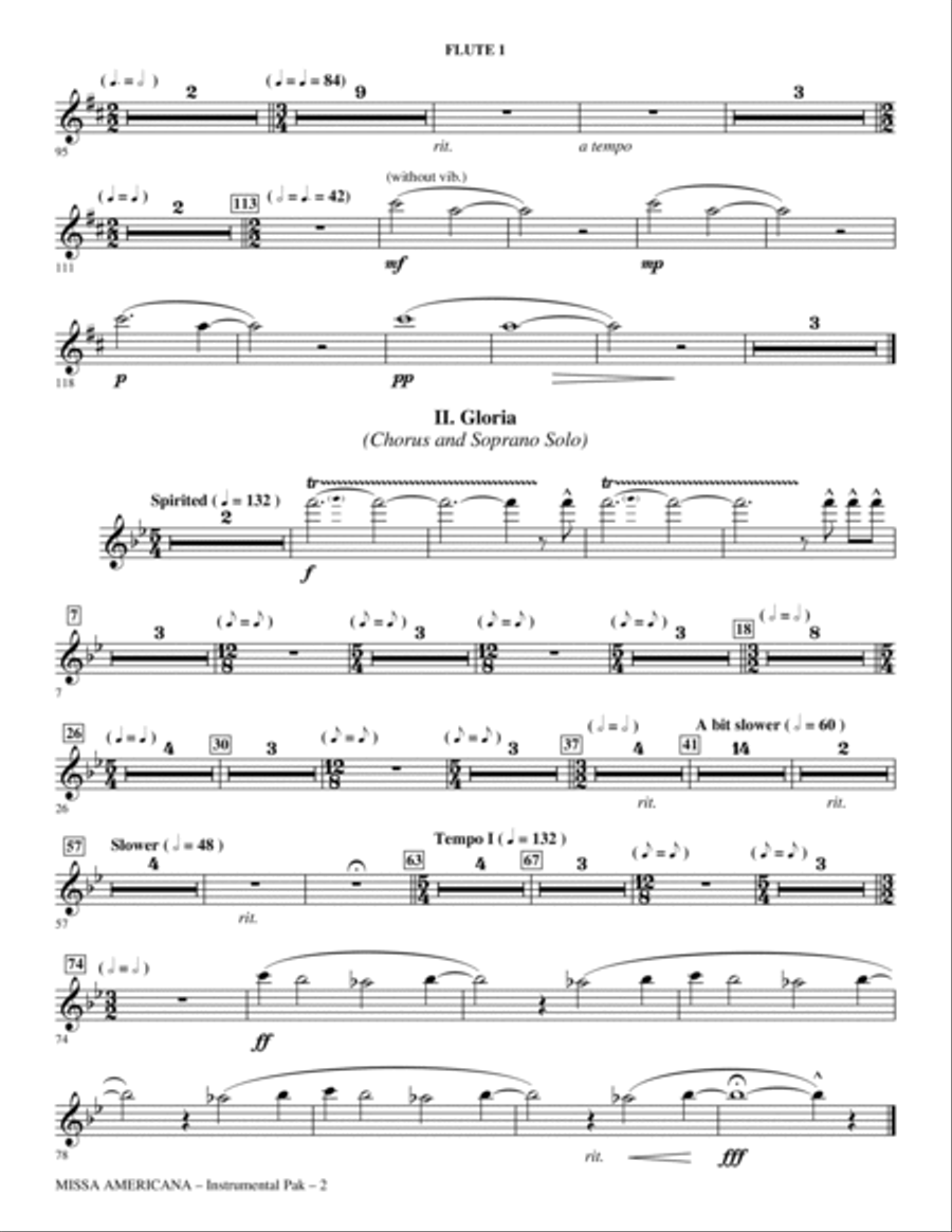 Missa Americana - Flute 1 Choir scores gallery preview page 2