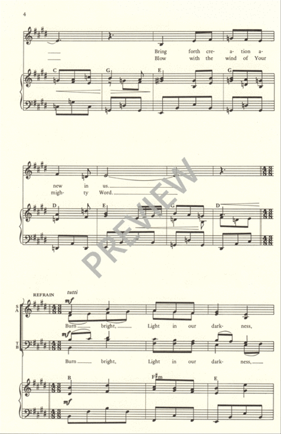 Burn Bright 4-Part scores gallery preview page 5