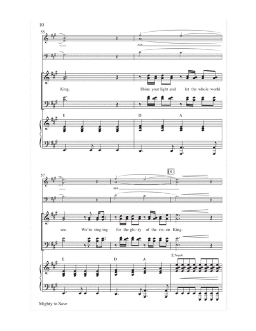 Mighty to Save 4-Part scores gallery preview page 10