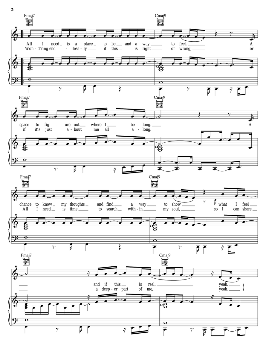 I've Been Thinking Piano, Vocal, Guitar scores gallery preview page 2
