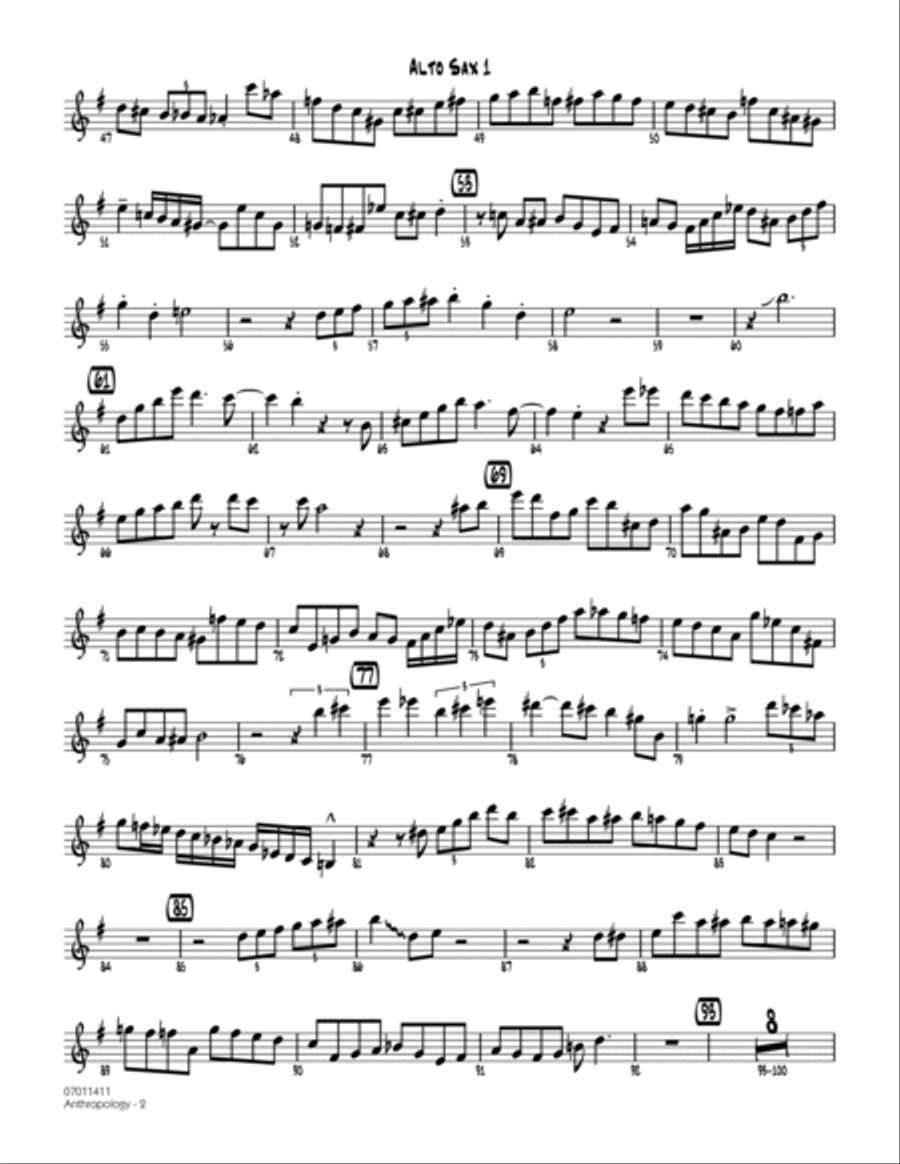 Jazz saxophone sales transcriptions