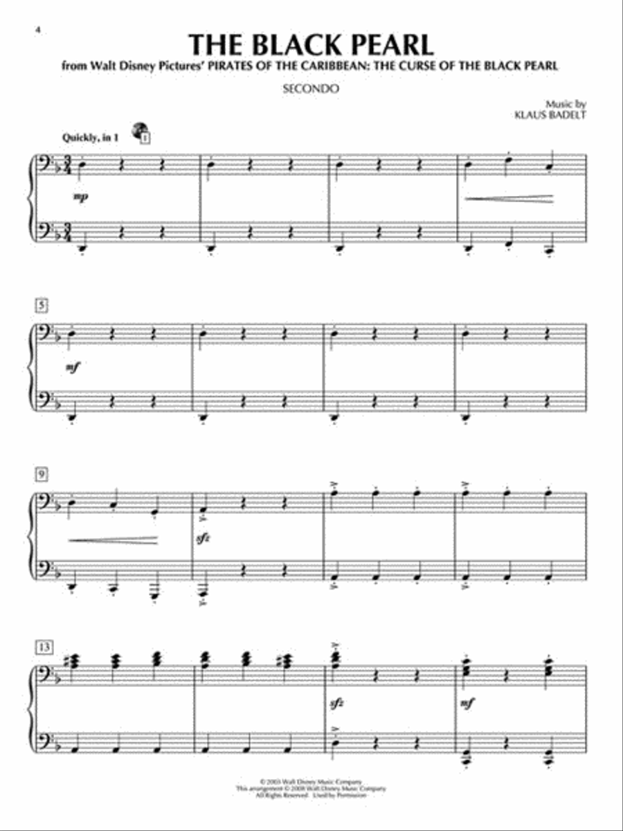 Pirates of the Caribbean 1 Piano, 4-Hands scores gallery preview page 3