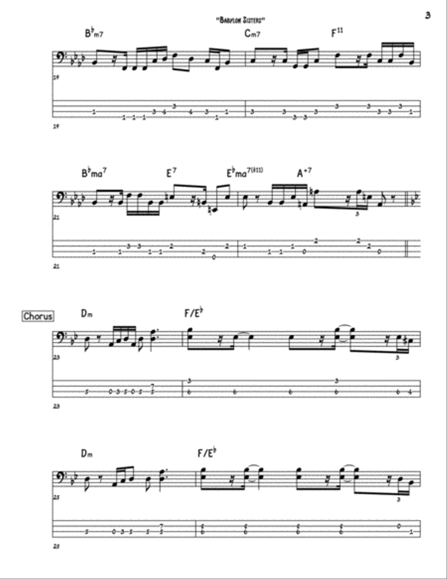 Babylon Sisters Babylon Sisters Bass Guitar scores gallery preview page 3