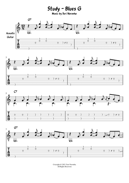 Study Blues G (Fingerstyle for Acoustic Guitar) image number null