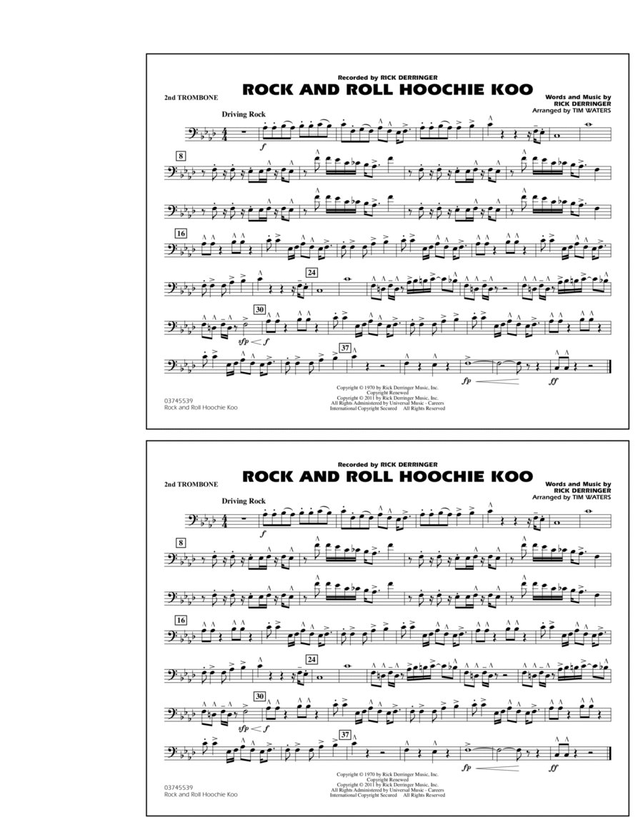 Rock And Roll Hoochie Koo - 2nd Trombone