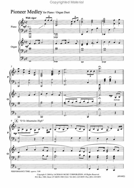 Pioneer Medley - Piano/Organ Duet image number null