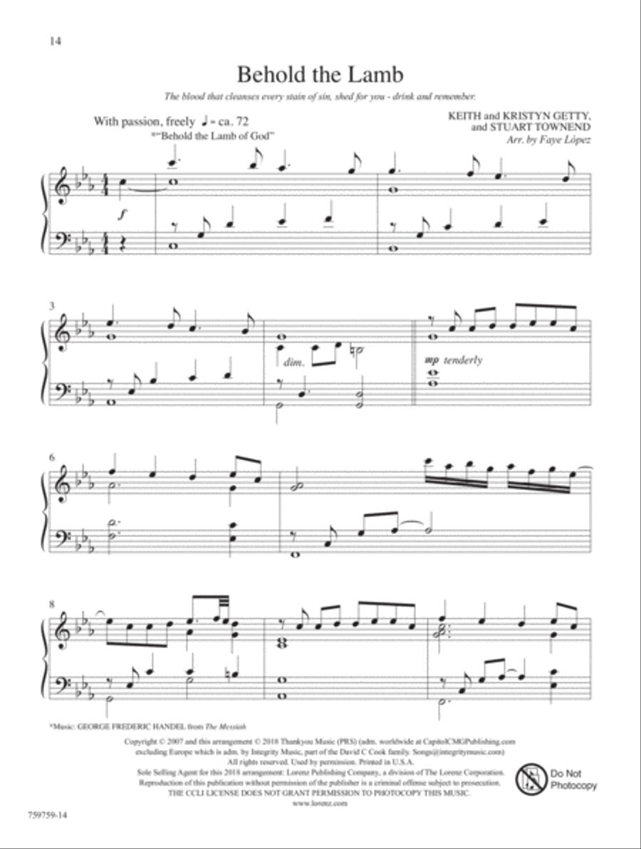 Behold the Lamb of God! Piano Solo scores gallery preview page 5