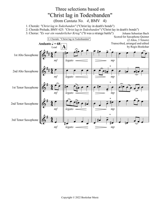 Three selections based on "Christ lag in Todesbanden" (Saxophone Quintet - 2 Alto, 3 Tenor)