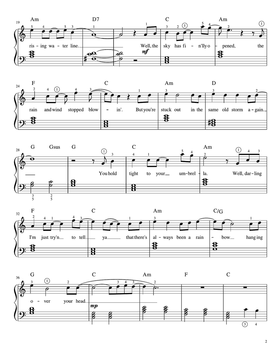 Rainbow Easy Piano scores gallery preview page 2