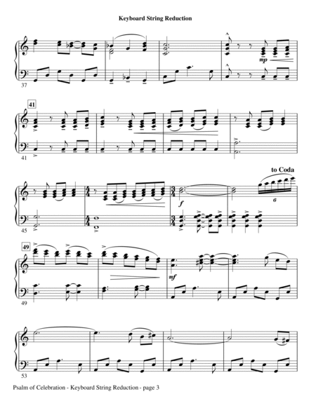 Psalm of Celebration - Keyboard String Reduction