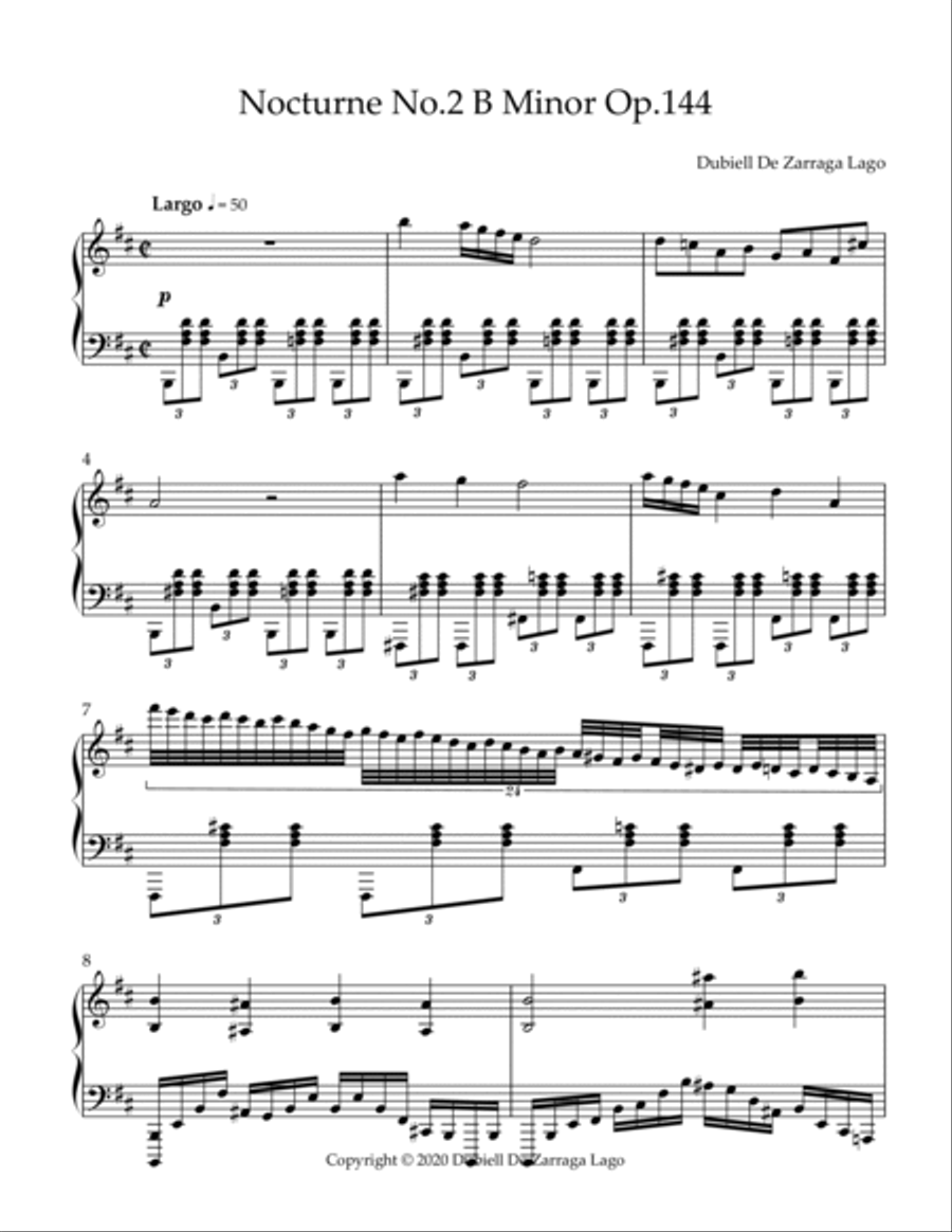 Nocturne No.2 B Minor Op.144 Piano Solo scores gallery preview page 2