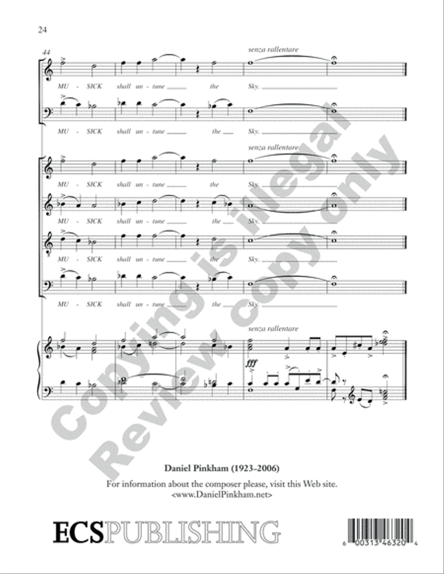 A Song for St. Cecilia's Day (Piano/Choral Score)