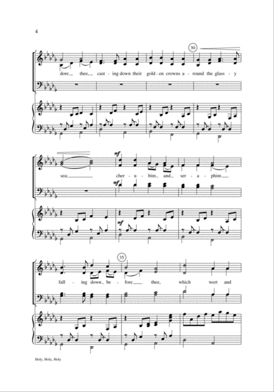 Holy, Holy, Holy 4-Part scores gallery preview page 4
