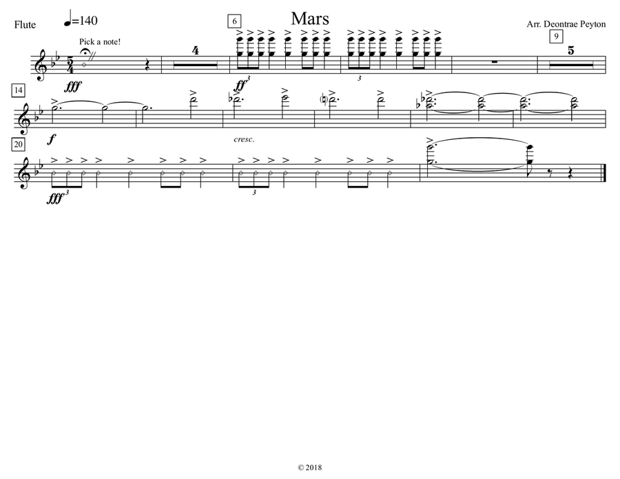 Mars for Marching Band Marching Band scores gallery preview page 4