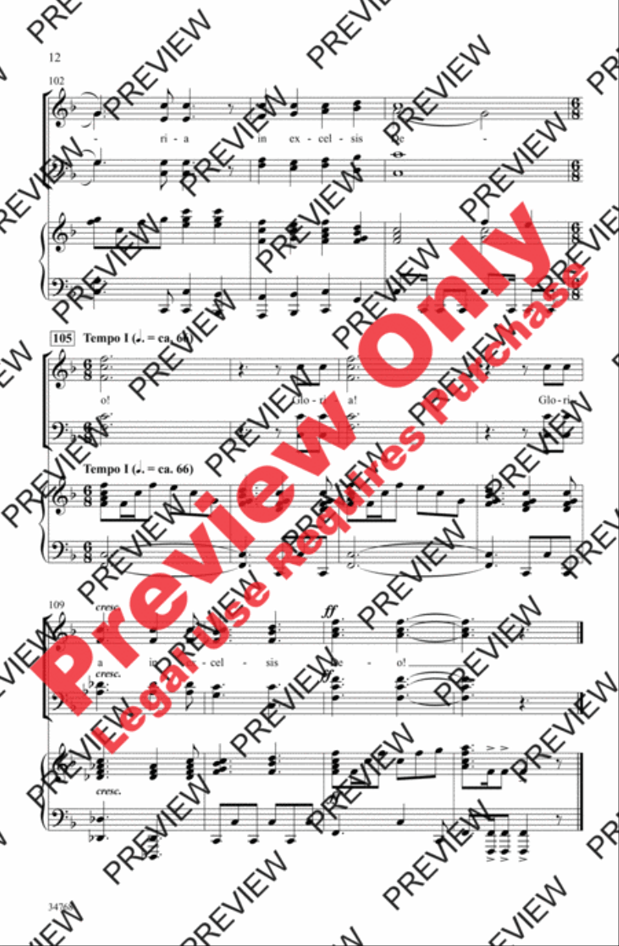Angels' Gloria Angels' Gloria 4-Part scores gallery preview page 12