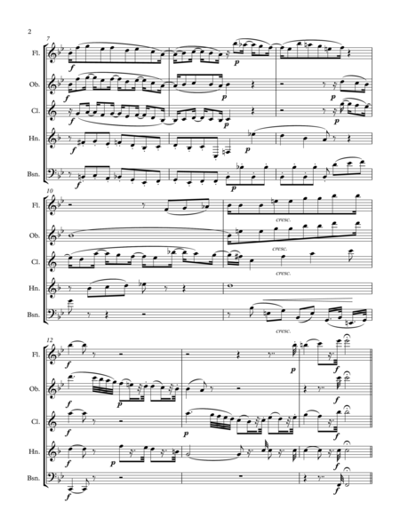 Serenade in Bb Major, K. 361 (Gran Partita) for Wind Quintet