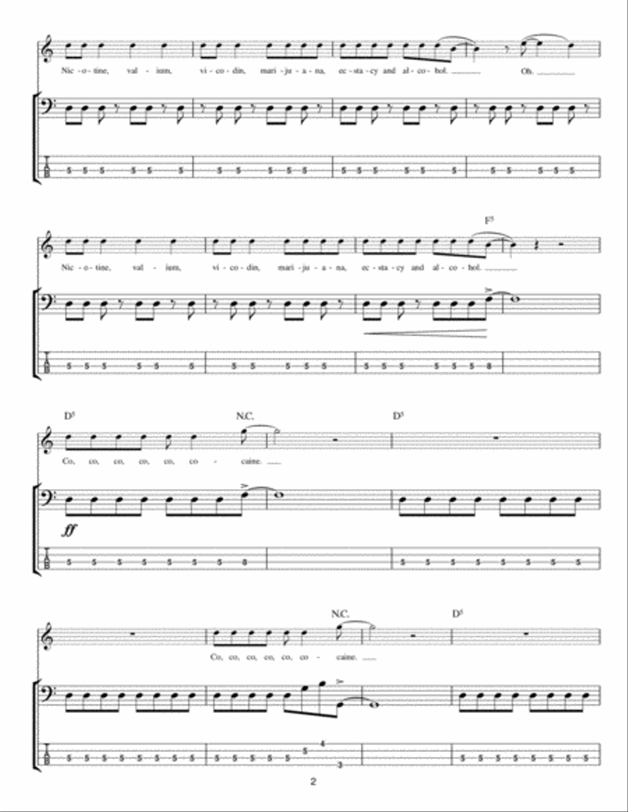 Feel Good Hit Of The Summer Guitar Tablature scores gallery preview page 2