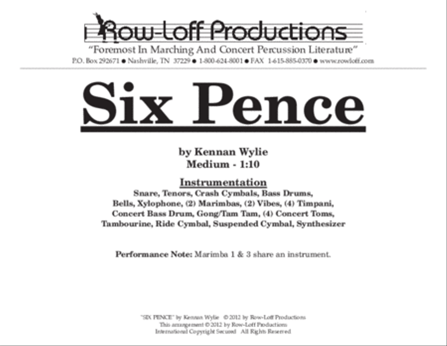 Six Pence Percussion Ensemble scores gallery preview page 2