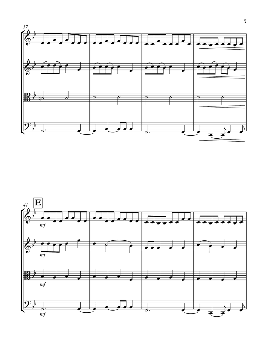 Old Town Road (remix) String Quartet scores gallery preview page 5