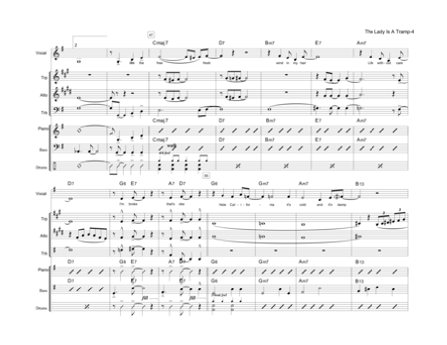 The Lady Is A Tramp Jazz Ensemble scores gallery preview page 5
