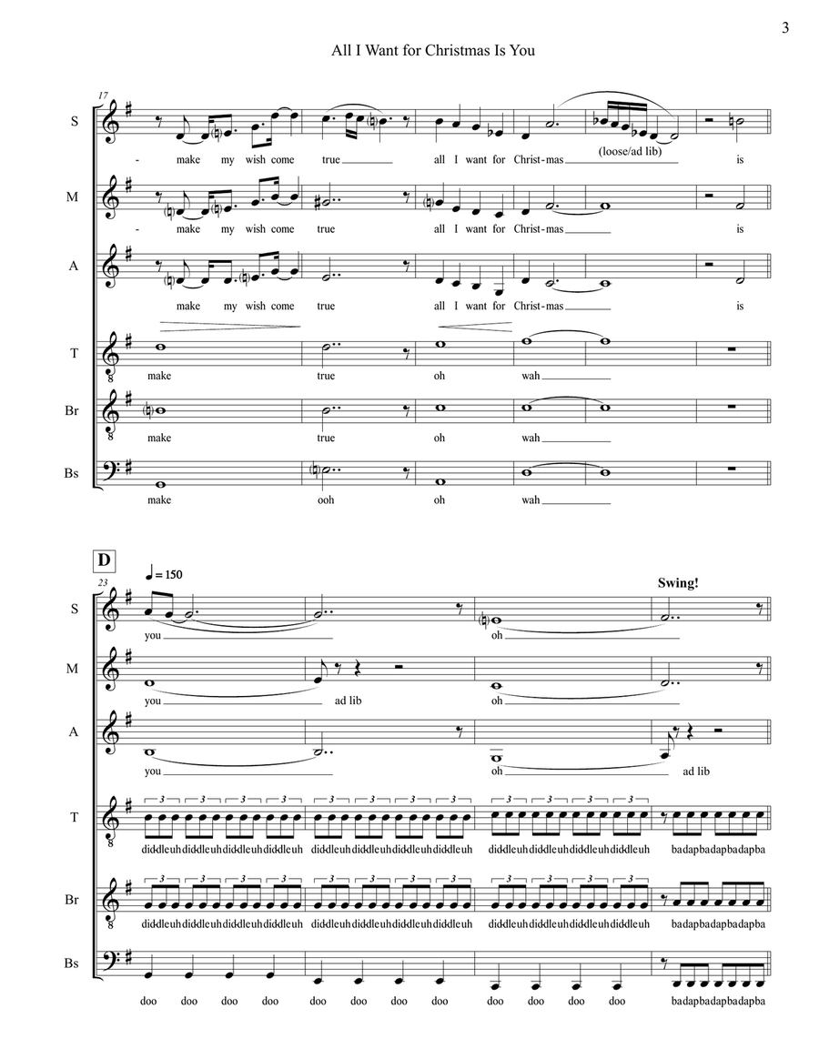 All I Want For Christmas Is You Divisi scores gallery preview page 3