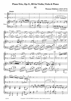 Adagio from Piano Trio, Op.31 for Violin, Viola & Piano