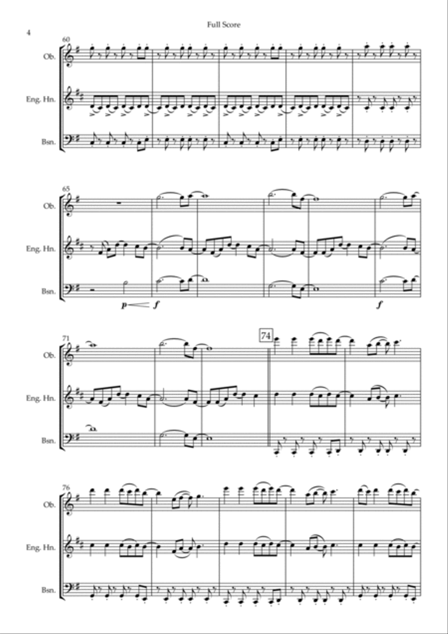 Viva La Vida Woodwind Trio scores gallery preview page 4