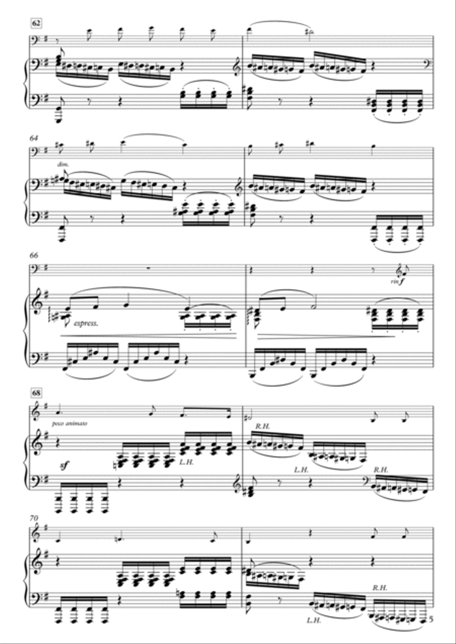 Aria: 'Mon coeur s'ouvre à ta voix' from Samson et Dalila, Op. 47 in G Major (for Cello & Piano) Piano scores gallery preview page 5