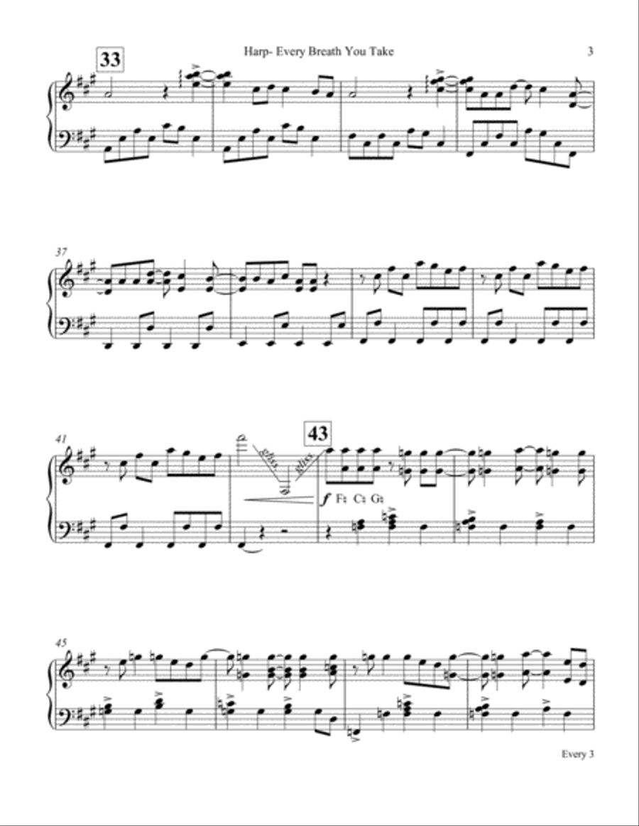 Every Breath You Take Every Breath You Take Harp scores gallery preview page 3