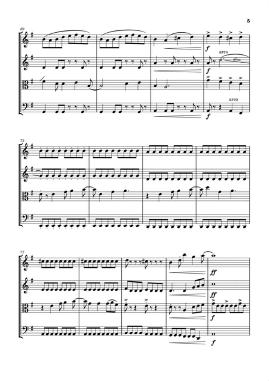 Blinding Lights String Quartet scores gallery preview page 5