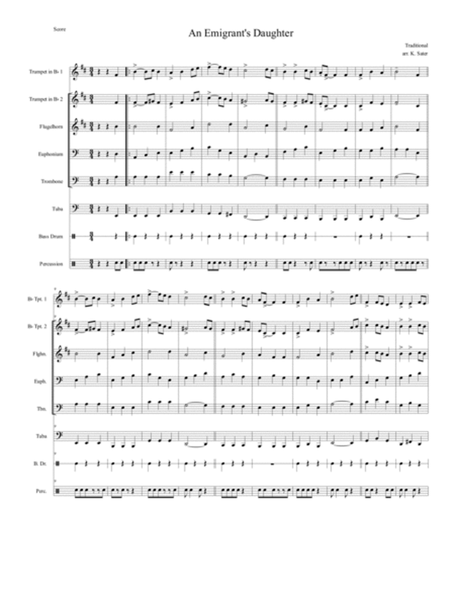 Emigrant's Daughter - Irish Traditional for Brass Ensemble image number null