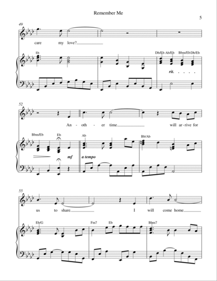 Remember Me Remember Me Voice scores gallery preview page 6