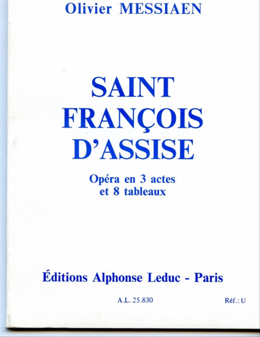 Saint Francois D'assise (opera) School and Community scores gallery preview page 1