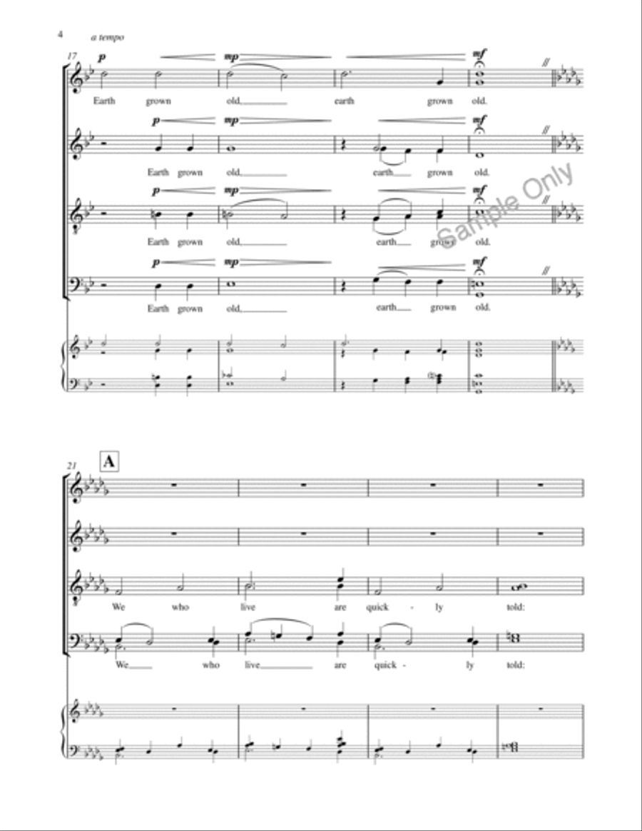 Earth Grown Old 4-Part scores gallery preview page 4